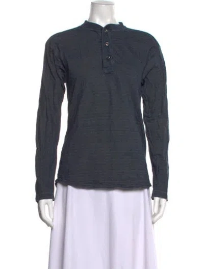 Pre-owned 45r Striped Long Sleeve Top In Gray