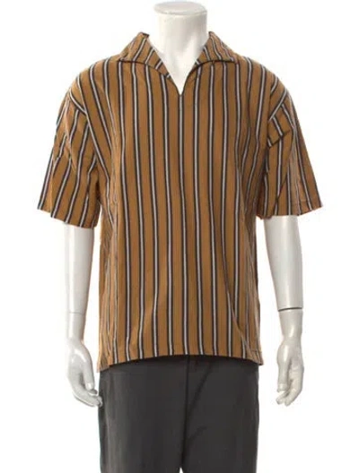 Pre-owned 45r Striped Short Sleeve Shirt In Brown