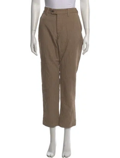 Pre-owned 45r Striped Straight Leg Pants W/ Tags In Neutral