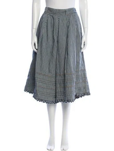 Pre-owned 45r Striped Wide Leg Pants In Blue