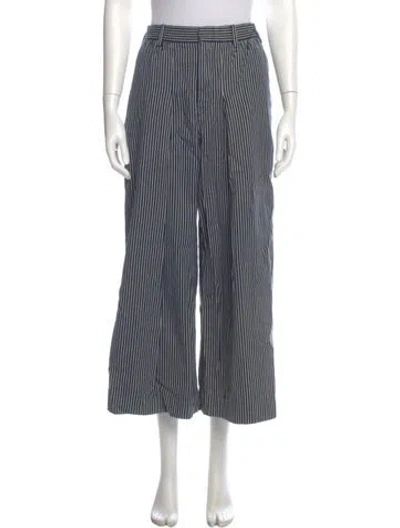 Pre-owned 45r Striped Wide Leg Pants In Blue