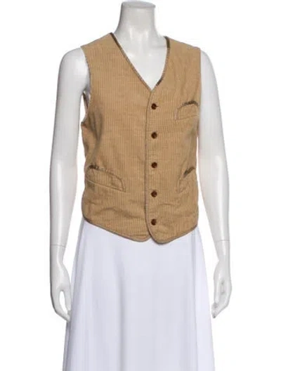 Pre-owned 45r V-neck Sleeveless Top In Neutral