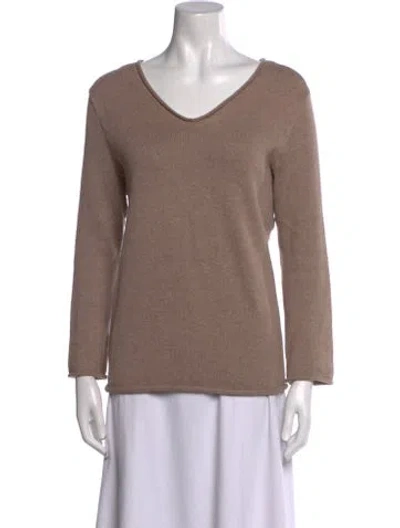 Pre-owned 45r V-neck Sweater In Neutral