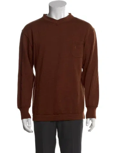Pre-owned 45r Wool Crew Neck Pullover In Brown