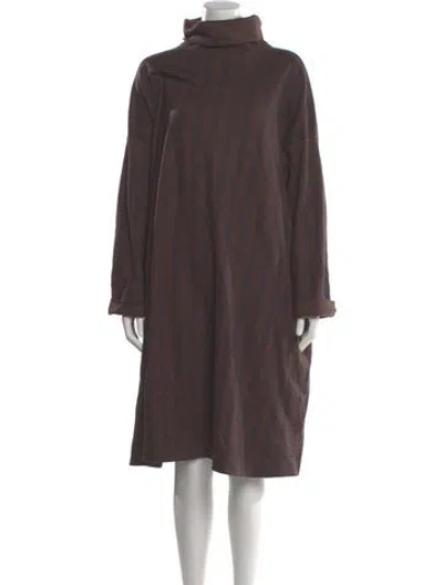 Pre-owned 45r Wool Knee-length Dress In Brown