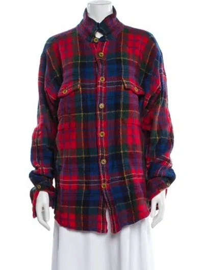 Pre-owned 45r Wool Plaid Print Jacket In Multi