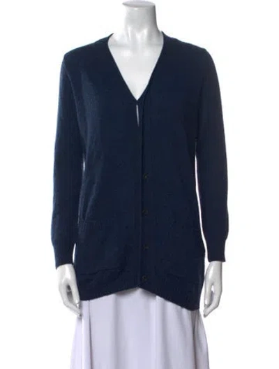 Pre-owned 45rpm Cashmere V-neck Sweater In Blue