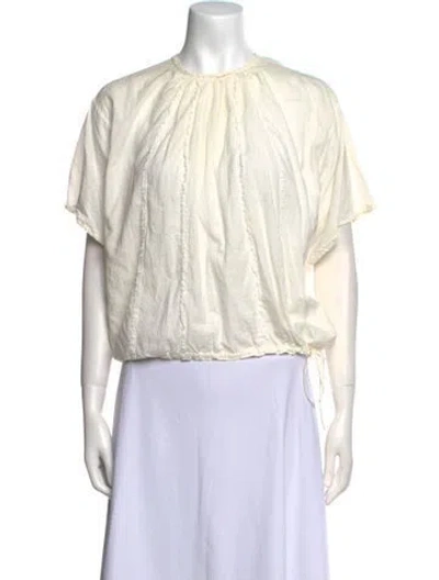Pre-owned 45rpm Crew Neck Short Sleeve Crop Top In Neutral