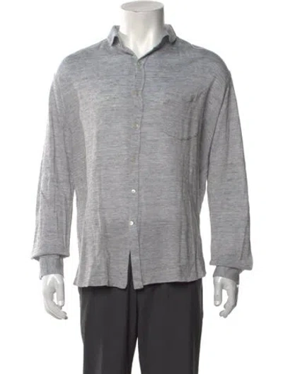 Pre-owned 45rpm Linen Patterned Shirt In Gray
