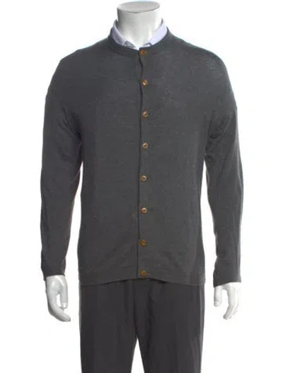 Pre-owned 45rpm Mock Neck Long Sleeve Cardigan In Blue