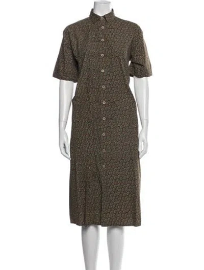 Pre-owned 45rpm Paisley Print Midi Length Dress In Brown