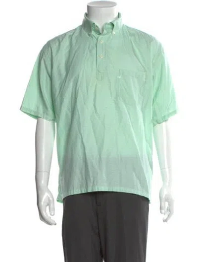 Pre-owned 45rpm Plaid Print Collar Polo Shirt In Green