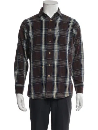 Pre-owned 45rpm Plaid Print Jacket In Blue