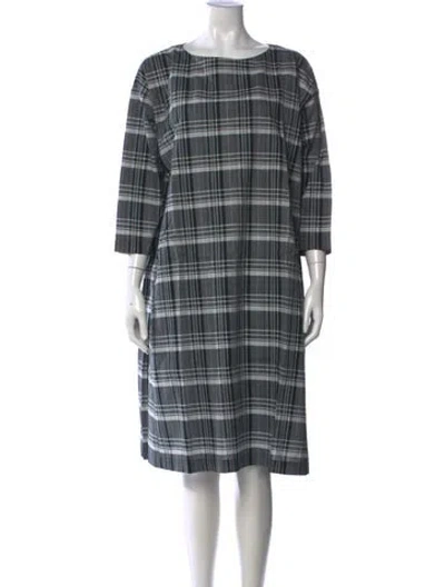 Pre-owned 45rpm Plaid Print Knee-length Dress In Multicolor
