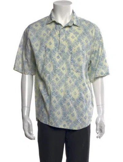 Pre-owned 45rpm Printed Short Sleeve Shirt In Green
