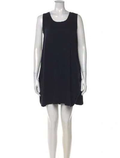 Pre-owned 45rpm Scoop Neck Mini Dress In Blue