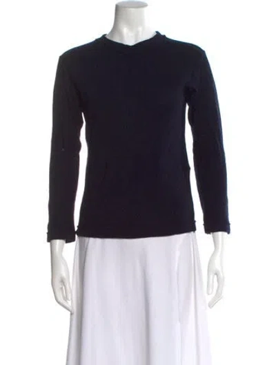 Pre-owned 45rpm V-neck Long Sleeve Top In Blue