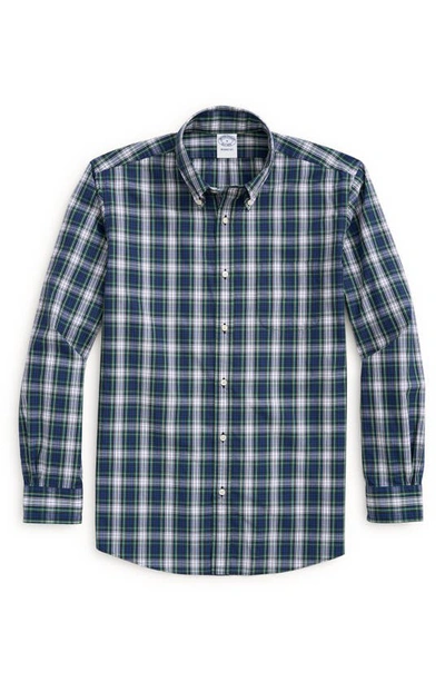 Brooks Brothers Regent Fit Plaid Button-down Shirt In Blue/ White Multi