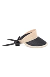 Eugenia Kim Ricky Grosgrain-trimmed Hemp Visor In Natural/ Black