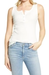 Askk Ny Rib Henley Tank In Ivory