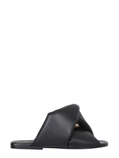 Jw Anderson J.w. Anderson Slippers With Twist And Chain In Black