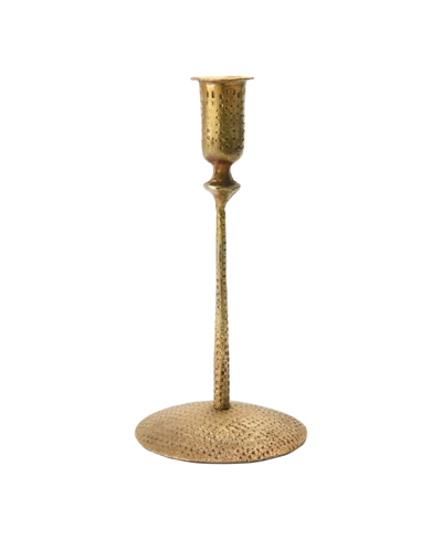 Creative Co-op Inc Hand-forged Hammered Taper Holder In Brass