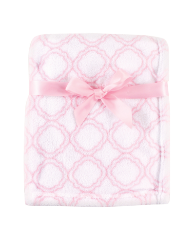 Luvable Friends Coral Fleece Blanket, One Size In Pink Lattice