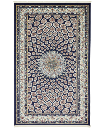 Bayshore Home Zara Zar1 5' X 8' Area Rug In Navy Blue