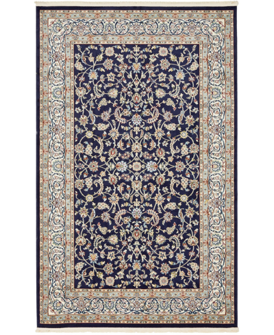 Bayshore Home Zara Zar1 5' X 8' Area Rug In Navy Blue