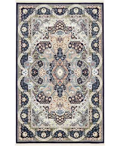 Bayshore Home Zara Zar2 5' X 8' Area Rug In Navy Blue