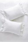 Anthropologie Set Of 2 Ruffled Organic Spa Sateen Pillowcases