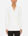 Dolce & Gabbana Double-breasted Virgin Wool Jacket In White