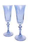 ESTELLE COLORED GLASS SET-OF-TWO ESTELLE REGAL GLASS FLUTES