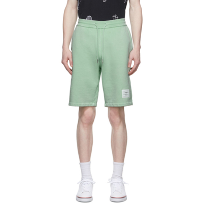 Thom Browne Green Loopback Garment Dyed Shorts