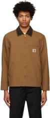 Carhartt Chest Logo-patch Detail Jacket In Brown