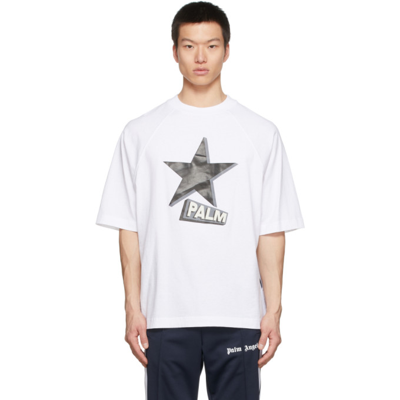 Palm Angels Star Logo-print Raglan-sleeve T-shirt In White