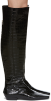 Totême Crocodile-effect Leather Over-the-knee Boots In 203 Black Croco