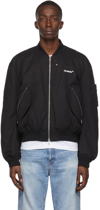 OFF-WHITE BLACK DIAGONALS TAB BOMBER JACKET