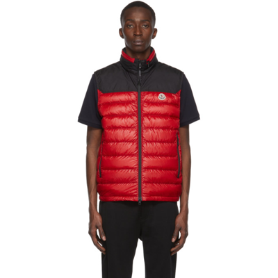 Moncler Red Ortac Sleeveless Waistcoat In 448 Red