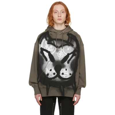 Givenchy Grey Chito Edition Dog Print Oversized Hoodie In Green