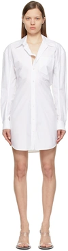 Alexander Wang Athena Detachable Collar Mini Shirt Dress In White