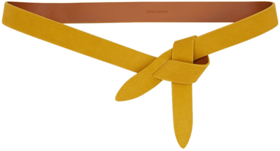 Isabel Marant Lecce Velvety Leather Wrap Belt In Yellow