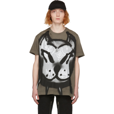 Givenchy Mens Military Green Dog-print Oversized Cotton-jersey T-shirt S In Military Green