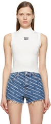 ALEXANDER WANG T WHITE SLEEVELESS BODYCON TANK TOP