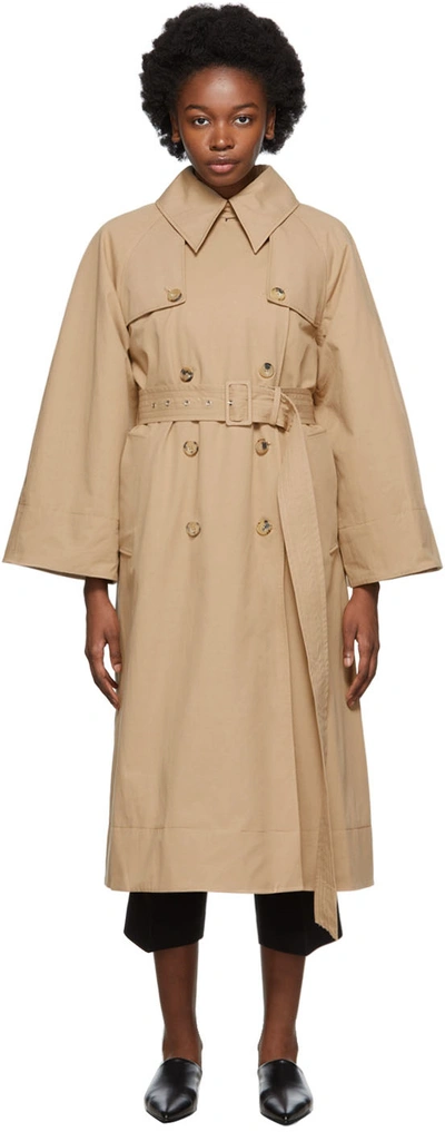 Khaite Ivan Double-breasted Trench Coat In Bright Khaki