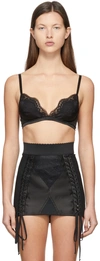 DOLCE & GABBANA BLACK SILK SATIN SOFT CUP BRA