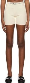 Khaite Bryant Intarsia Ribbed-knit Shorts In Crema