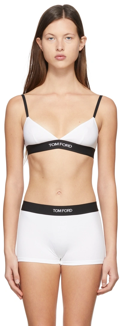 Tom Ford Stretch-modal Jersey Soft-cup Triangle Bra In White