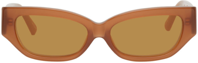 Attico Brown Linda Farrow Edition Vanessa Sunglasses In Brown,bronze