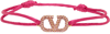 Valentino Garavani Vlogo Crystal-embellished Cord Bracelet In Violet